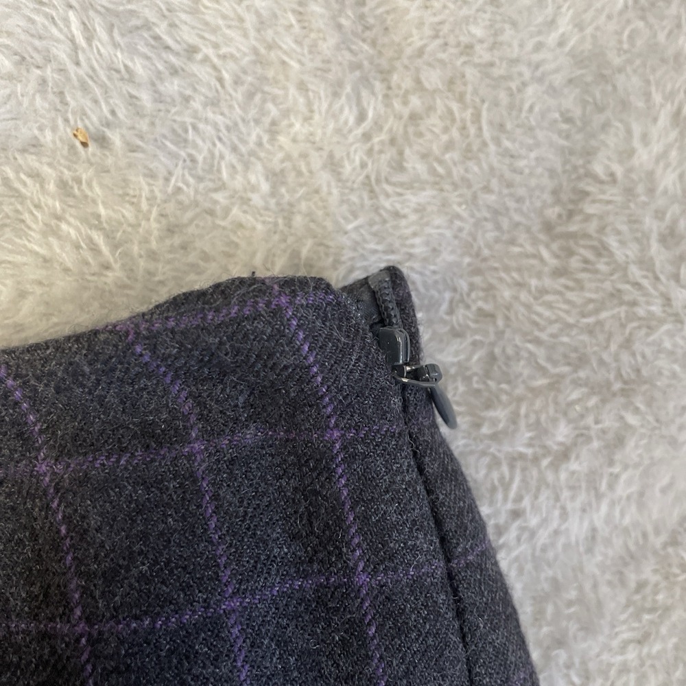 Talbots Petites Womens Dress Pants Charcoal Purple Plaid 100% Wool Lined 16W - Picture 6 of 12